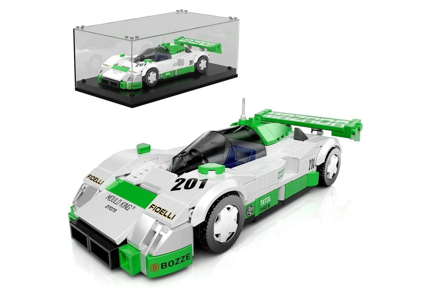 Mould King 27073 Sportwagen 787 B inkl. Vitrine Spielbausteine