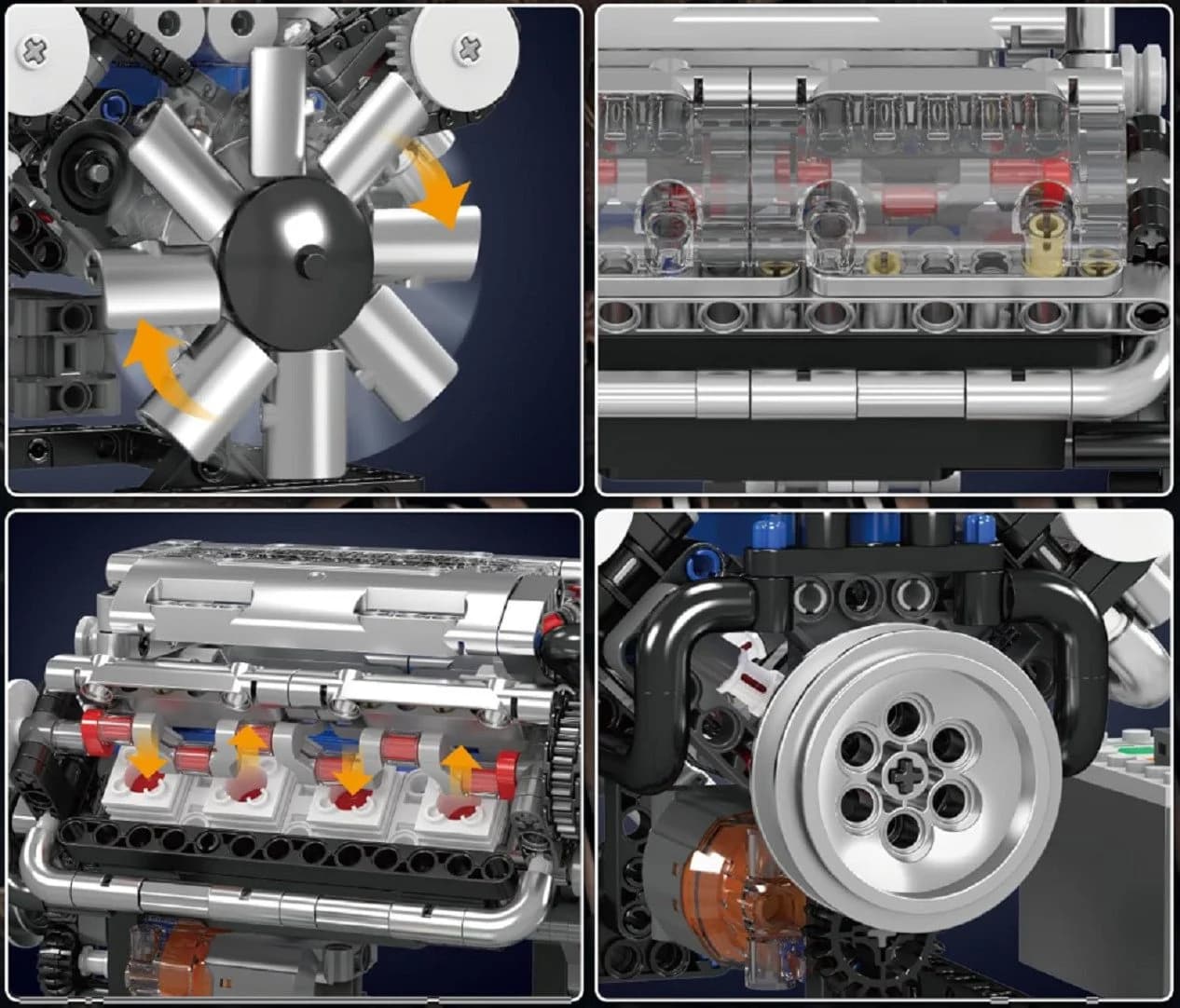 Mould King 10088S V8 Motor Konstruktions-Spielset 535 Teile Fernbedienung - Bild 5