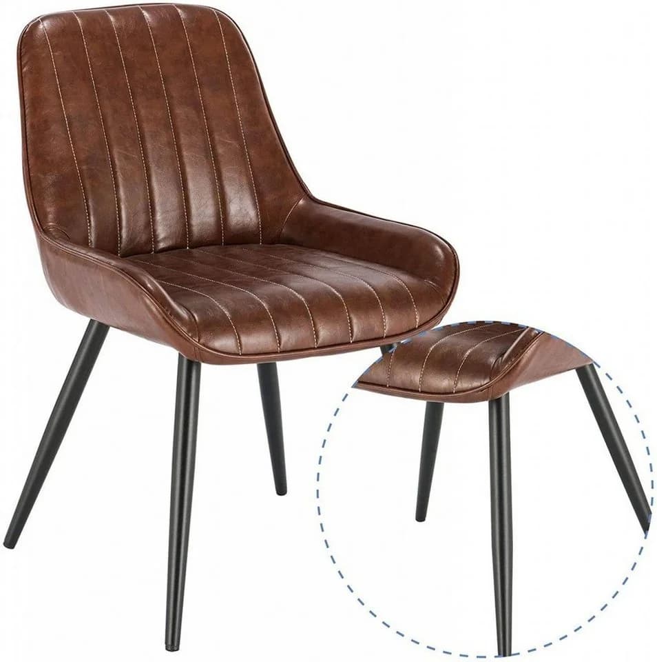 EUGAD Esszimmerstuhl 4er Set Retro PU Kunstleder Metallbeine - Bild 5