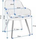 EUGAD Polsterstuhl Rosa Samt Metallbeine Ergonomisch Bild 3