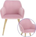 EUGAD Polsterstuhl Rosa Samt Metallbeine Ergonomisch Bild 4