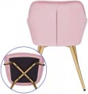 EUGAD Polsterstuhl Rosa Samt Metallbeine Ergonomisch Bild 5