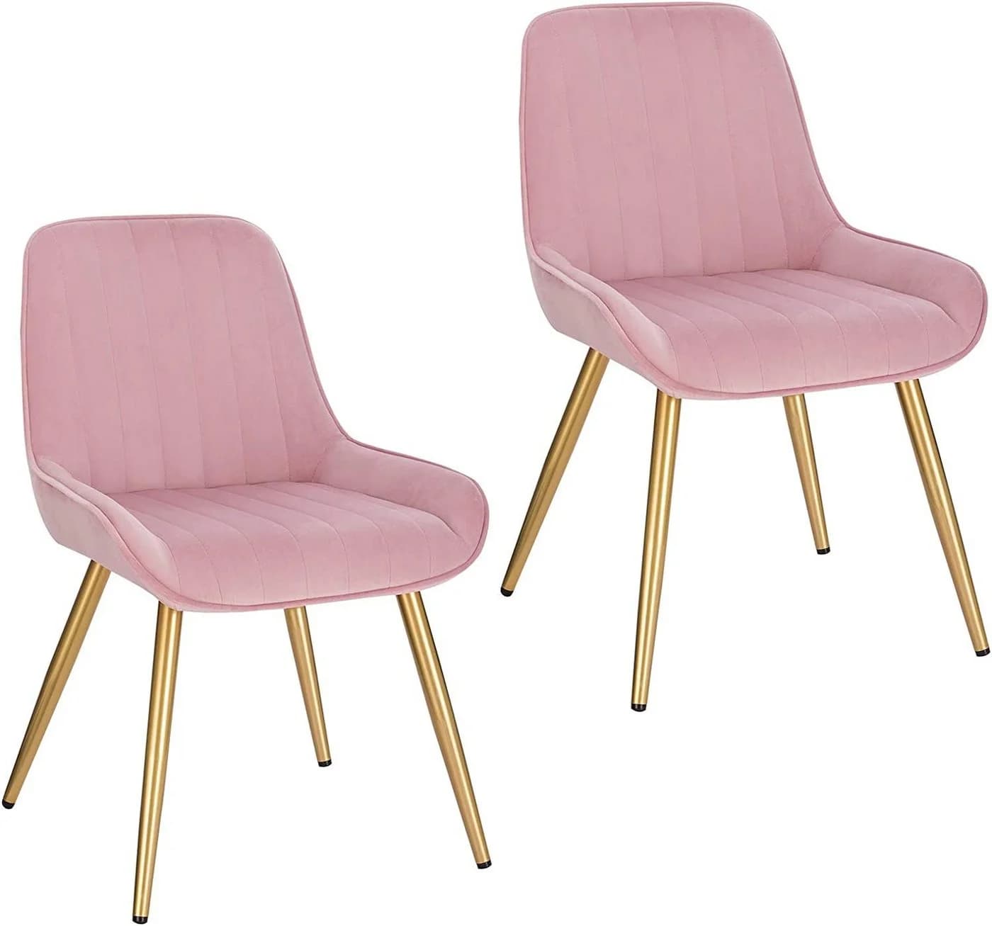EUGAD Esszimmerstuhl Rosa Samt Metallbeine Retro - Bild 2