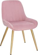 EUGAD Esszimmerstuhl Rosa Samt Metallbeine Retro Bild 4