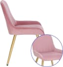 EUGAD Esszimmerstuhl Rosa Samt Metallbeine Retro Bild 5