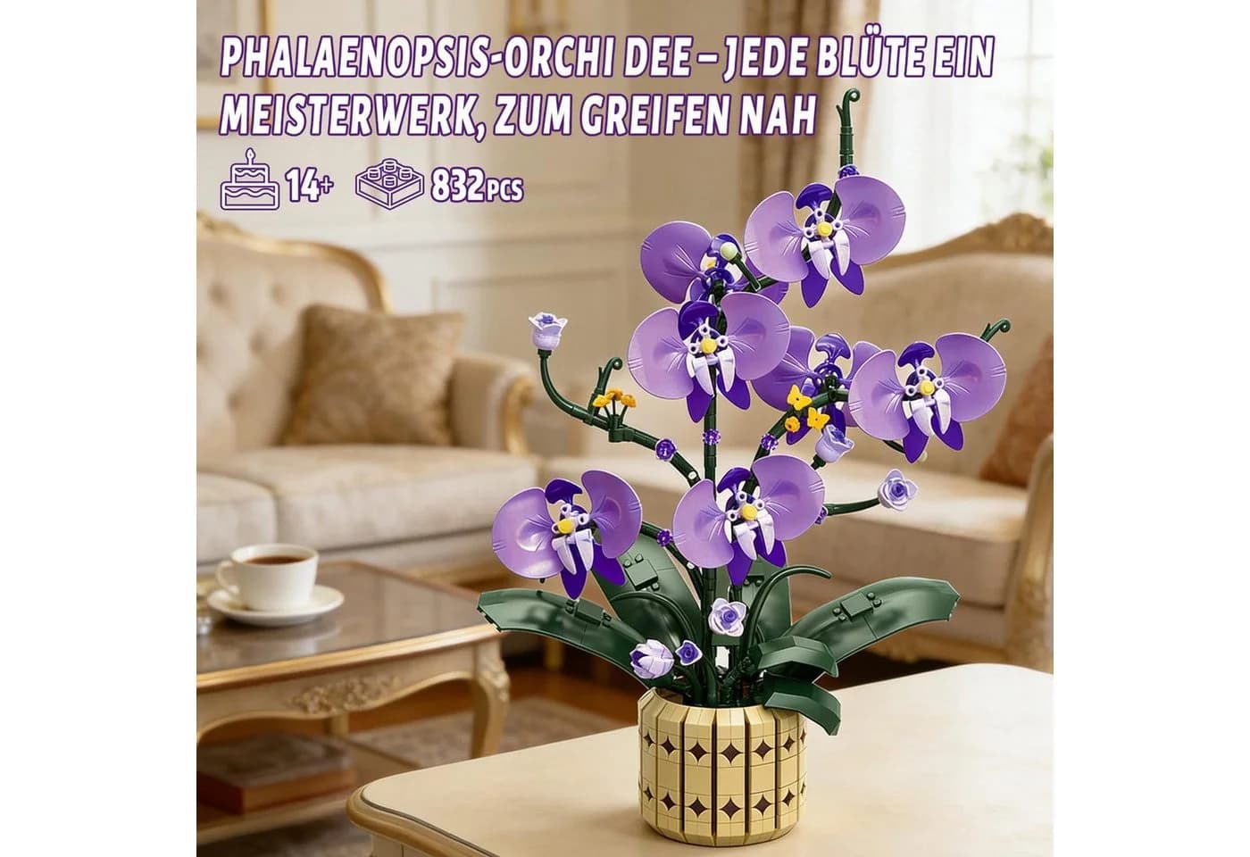 Bundviel Purple Orchid Flower Baustein-Spielbausteine 832 St. Lila - Bild 5