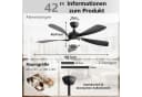 Sofucor Deckenventilator Schwarz mit LED-Licht und Fernbedienung Bild 1