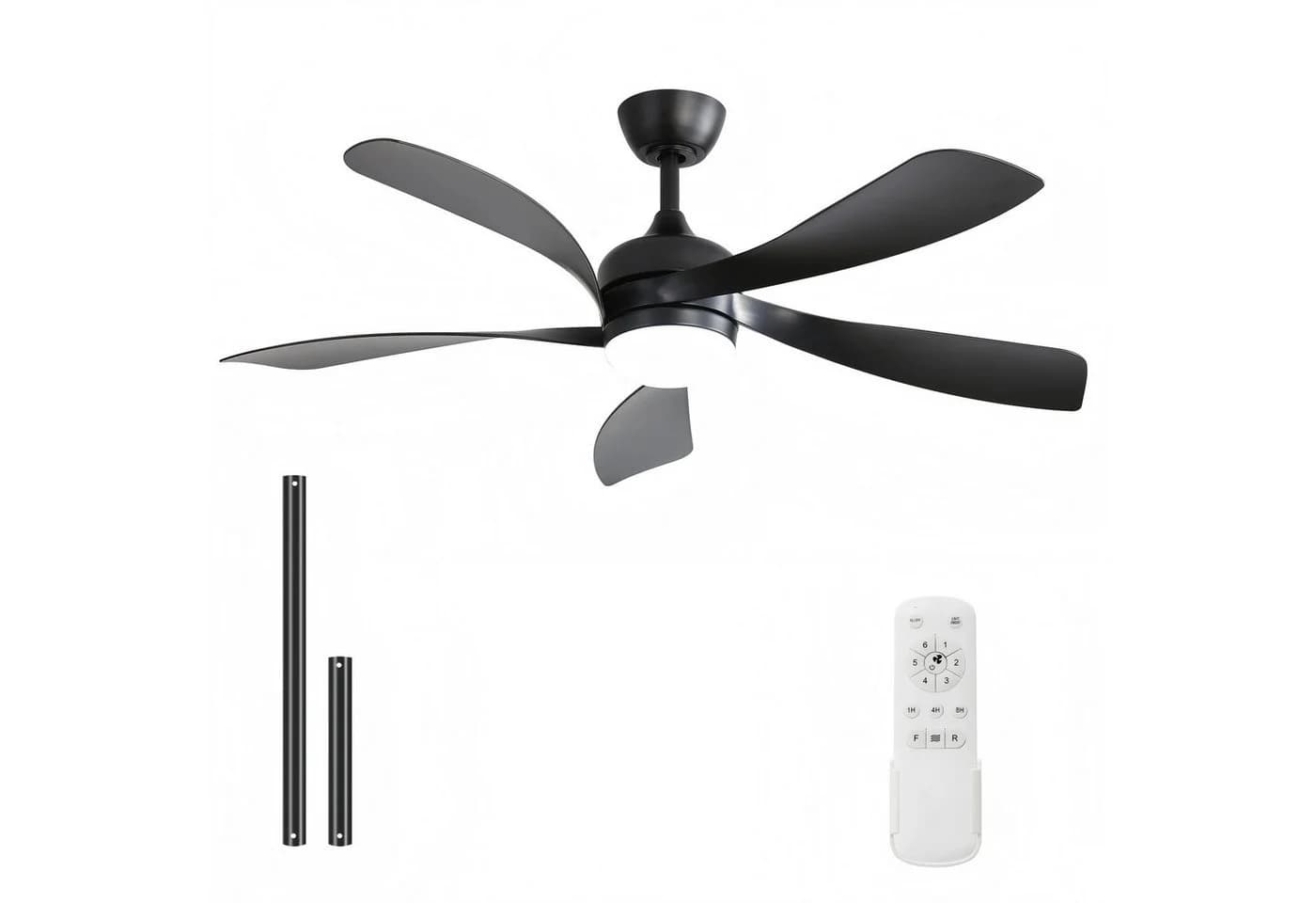 Sofucor Deckenventilator Schwarz mit LED-Licht und Fernbedienung - Bild 3