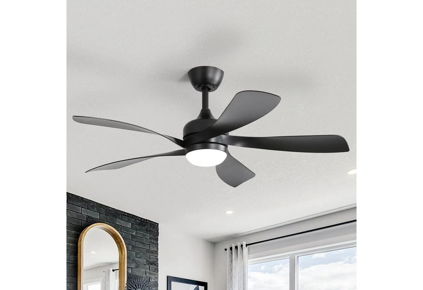 Sofucor Deckenventilator Schwarz mit LED-Licht und Fernbedienung - Bild 5