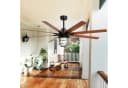 Sofucor Deckenventilator 167,5 cm Schwarz mit E26 LED & Fernbedienung Bild 3