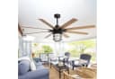 Sofucor Deckenventilator 167,5 cm Schwarz mit E26 LED & Fernbedienung Bild 4
