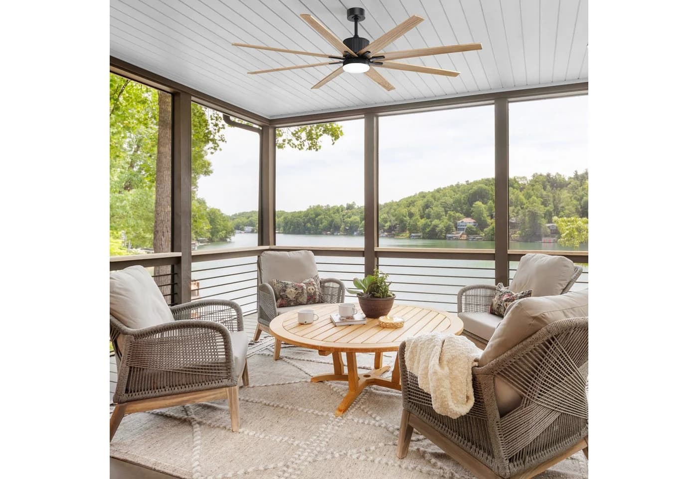 Sofucor Deckenventilator 193cm Massivholz 8 Flügel Smart LED - Bild 3
