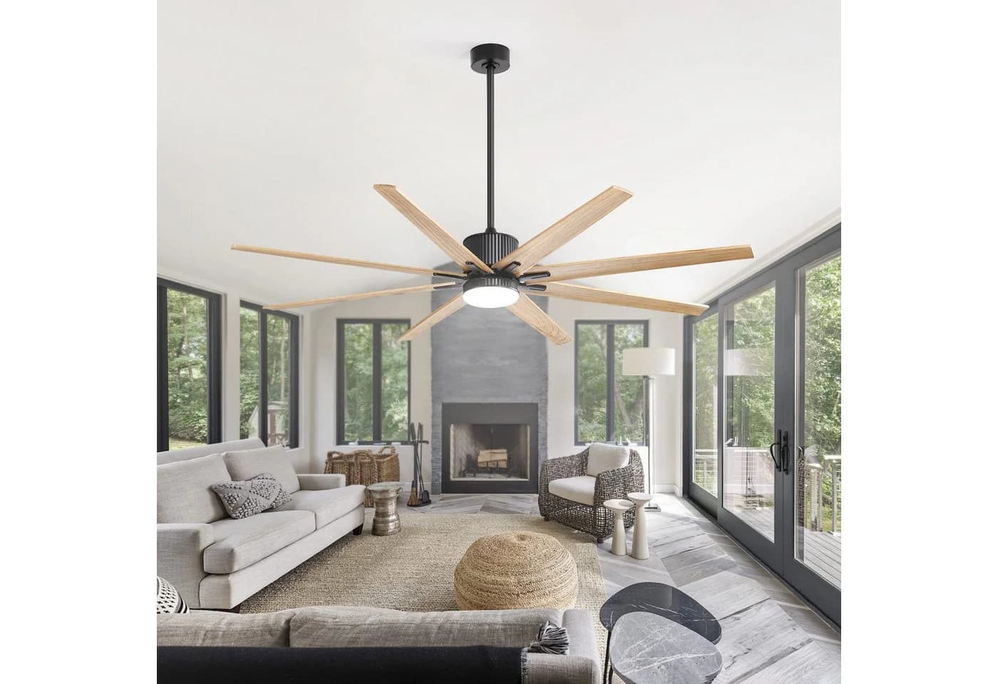 Sofucor Deckenventilator 193cm Massivholz 8 Flügel Smart LED - Bild 4