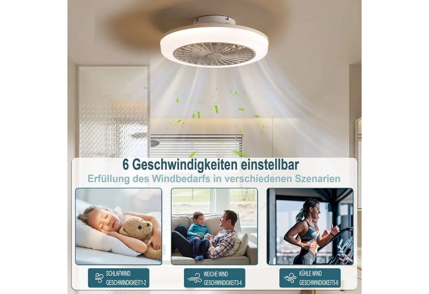 Sofucor Deckenventilator mit LED-Beleuchtung und Fernbedienung - Bild 5