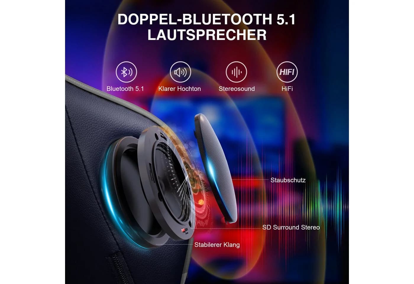 GTPLAYER Gaming-Stuhl mit Bluetooth-Lautsprecher Grau Ergonomisch
