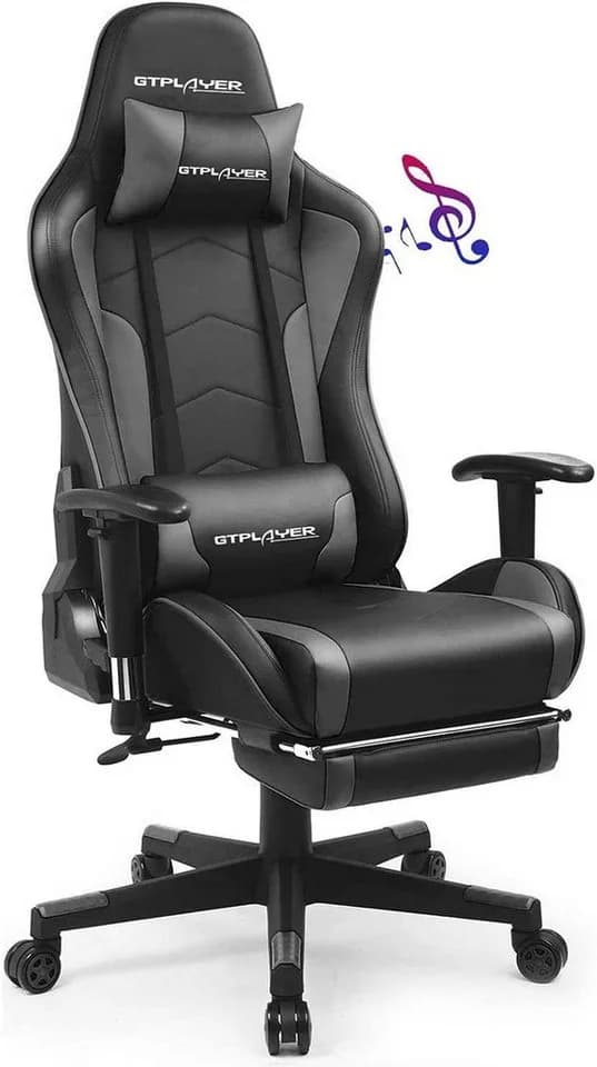 GTPLAYER Gaming-Stuhl mit Bluetooth-Lautsprecher Grau Ergonomisch - Bild 2
