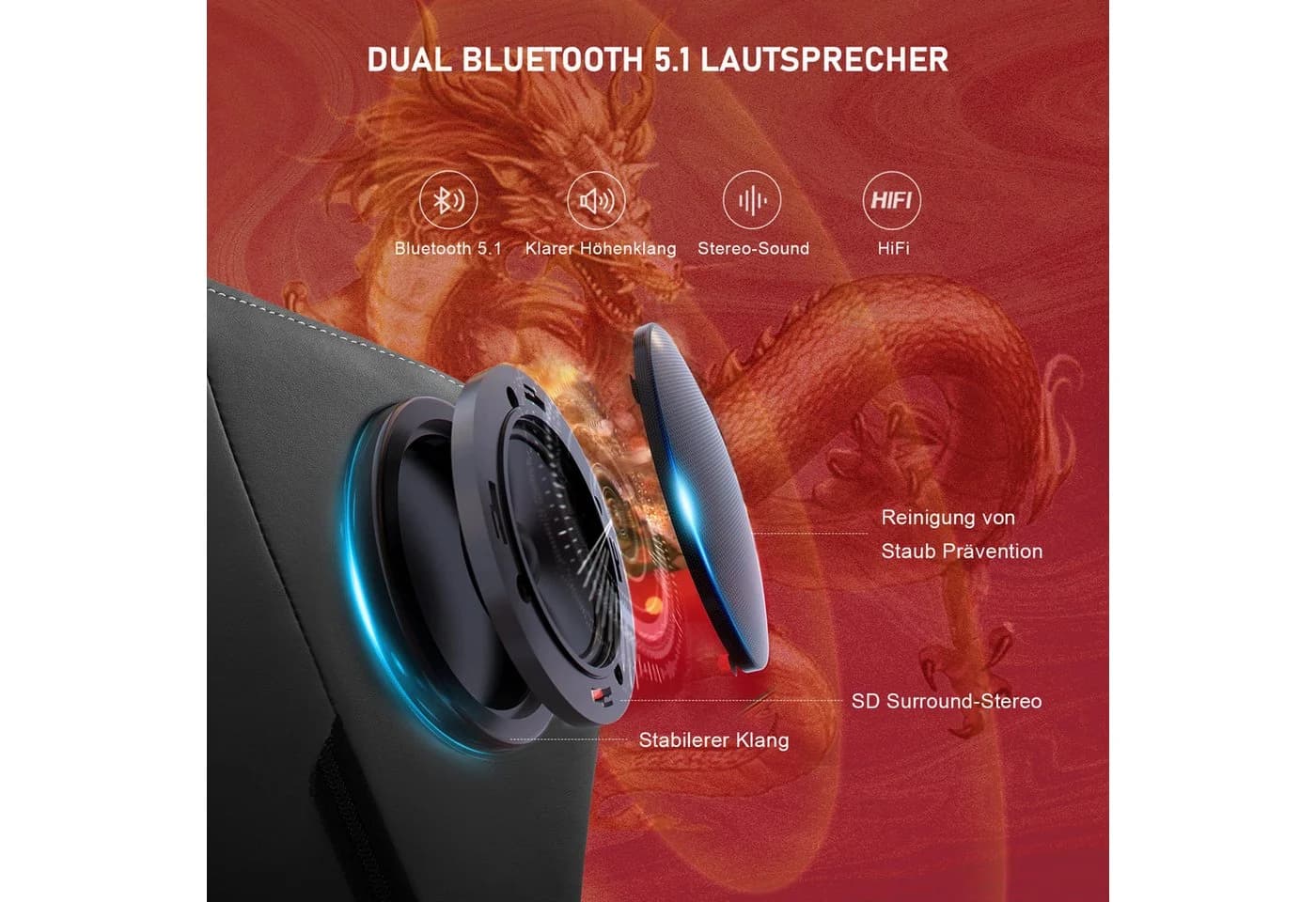GTPLAYER Gaming-Stuhl Grau mit Bluetooth-Lautsprechern und Fußstütze - Bild 5