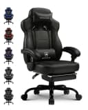 GTPLAYER Gaming-Stuhl Bürostuhl mit Lenden- und Kopfstütze Kunstleder Schwarz Bild 2