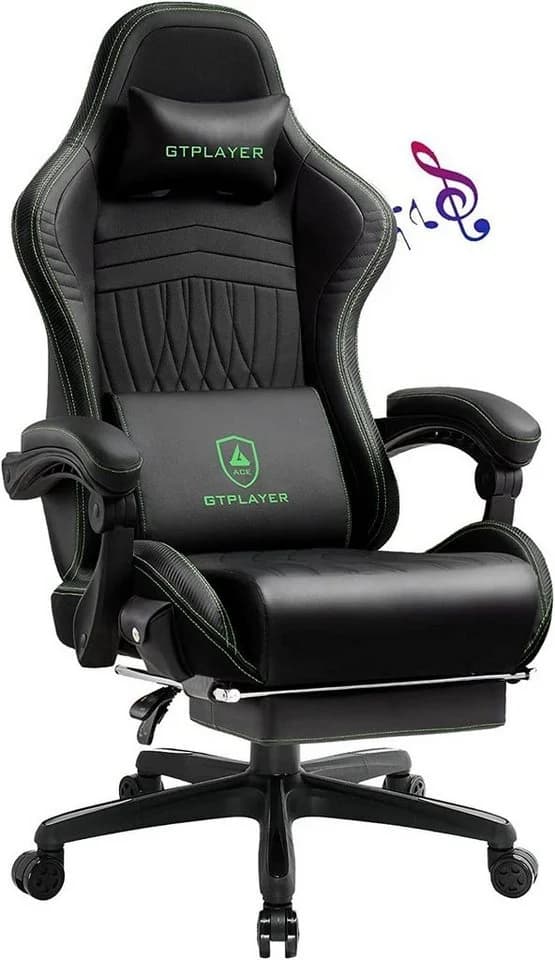 GTPLAYER Gaming-Stuhl mit HIFI Lautsprechern und Fußstütze Grün - Bild 2