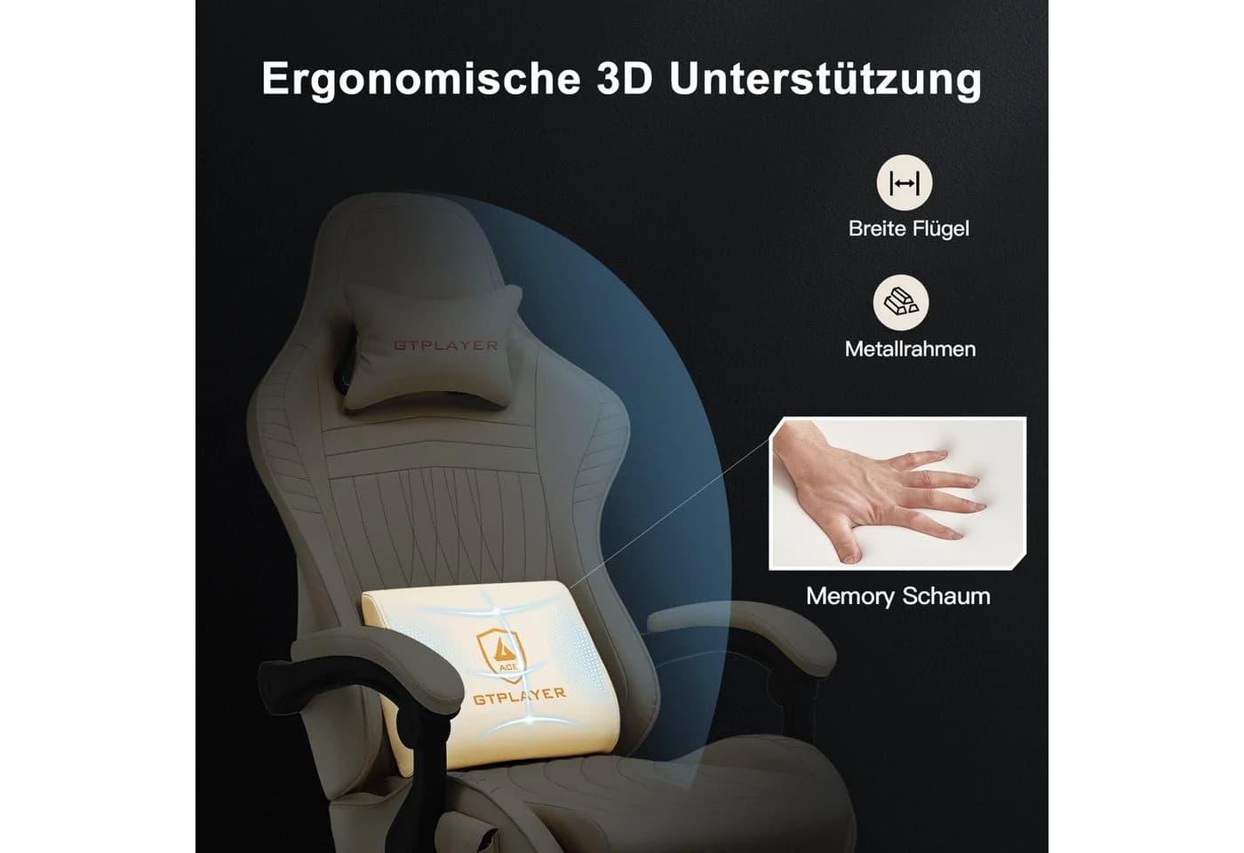 GTPLAYER Gaming-Stuhl ergonomisch mit Lautsprechern - Bild 5
