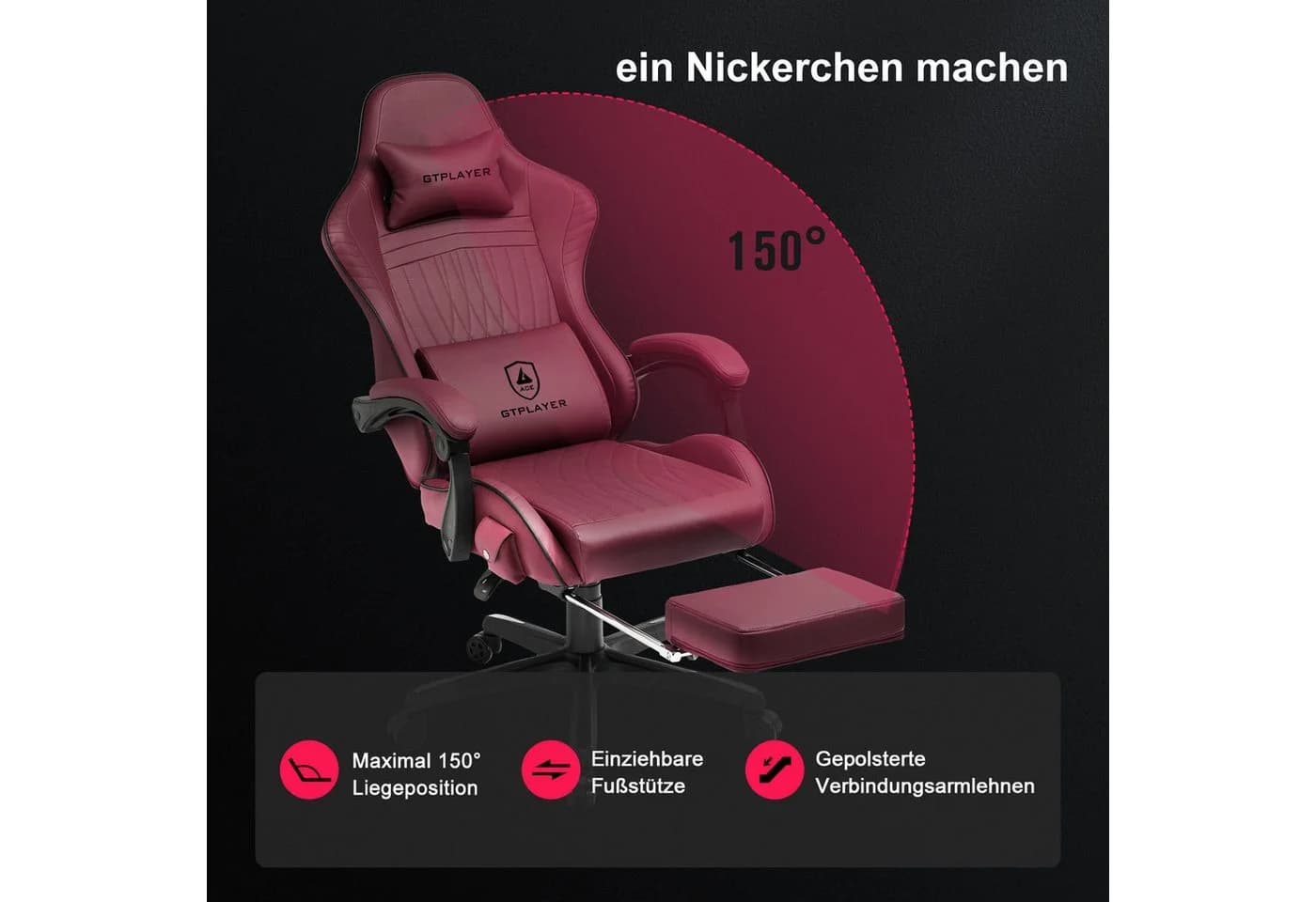 GTPLAYER Gaming-Stuhl Lautsprecher ergonomisch Bürostuhl - Bild 4