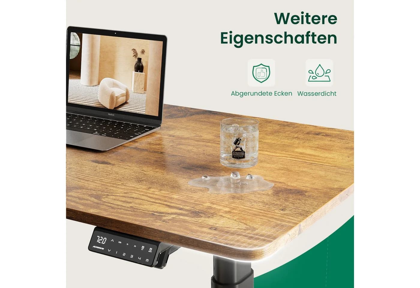 MAIDESITE Tischplatte 25 mm dick, robust – ideal für höhenverstellbare Schreibtische, Esstische & Gaming - Bild 4