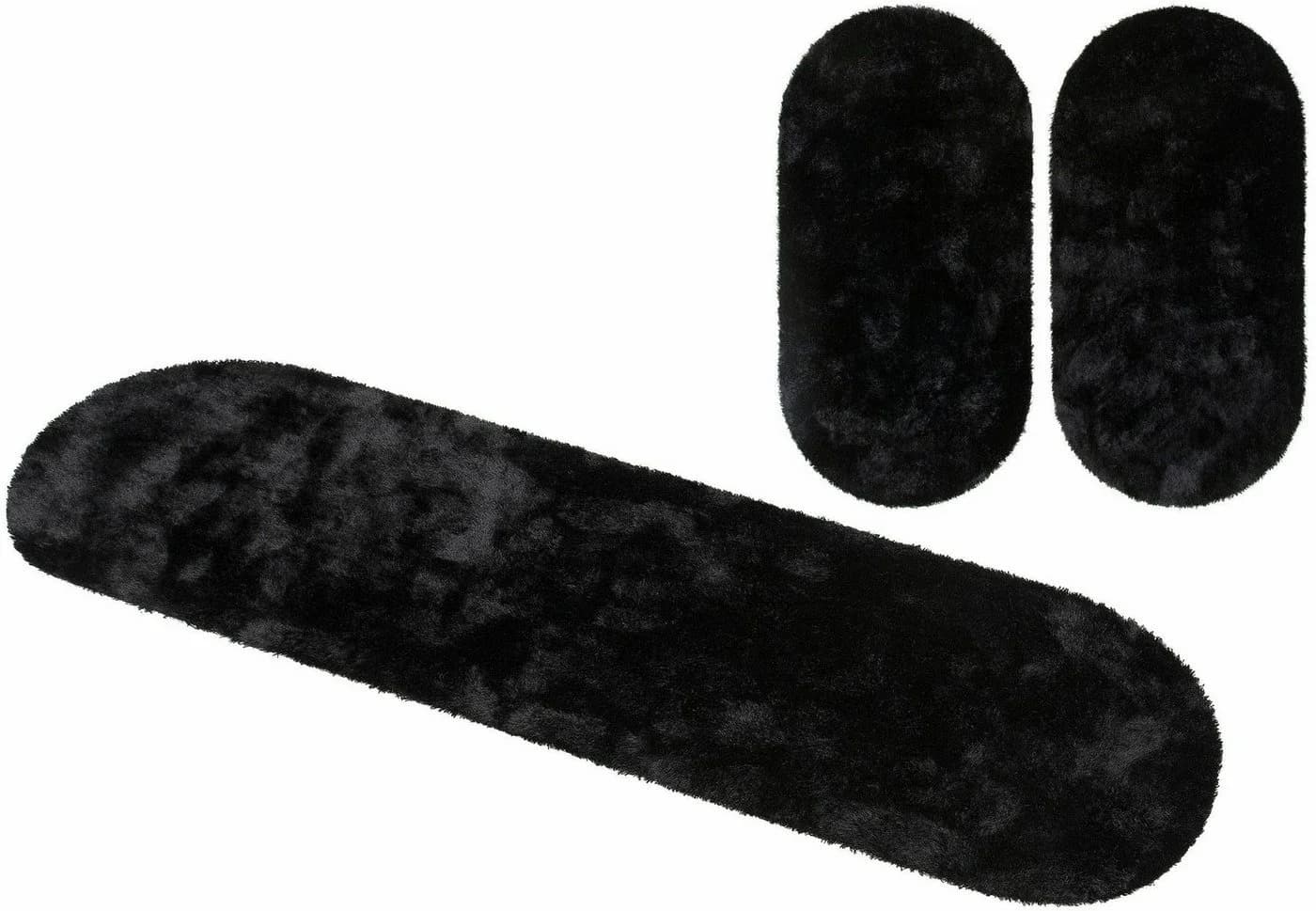Bruno Banani Hochflor-Bettumrandung Schwarz Uni-Design 3er-Set - Bild 2