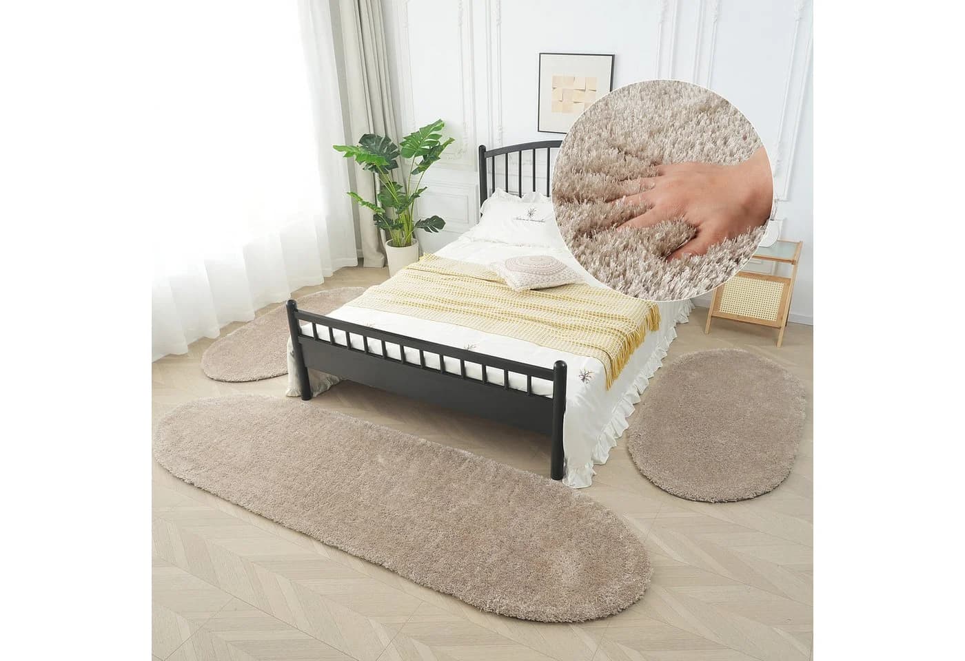 Bruno Banani Hochflor-Bettumrandung Dana 3er-Set Beige - Bild 2