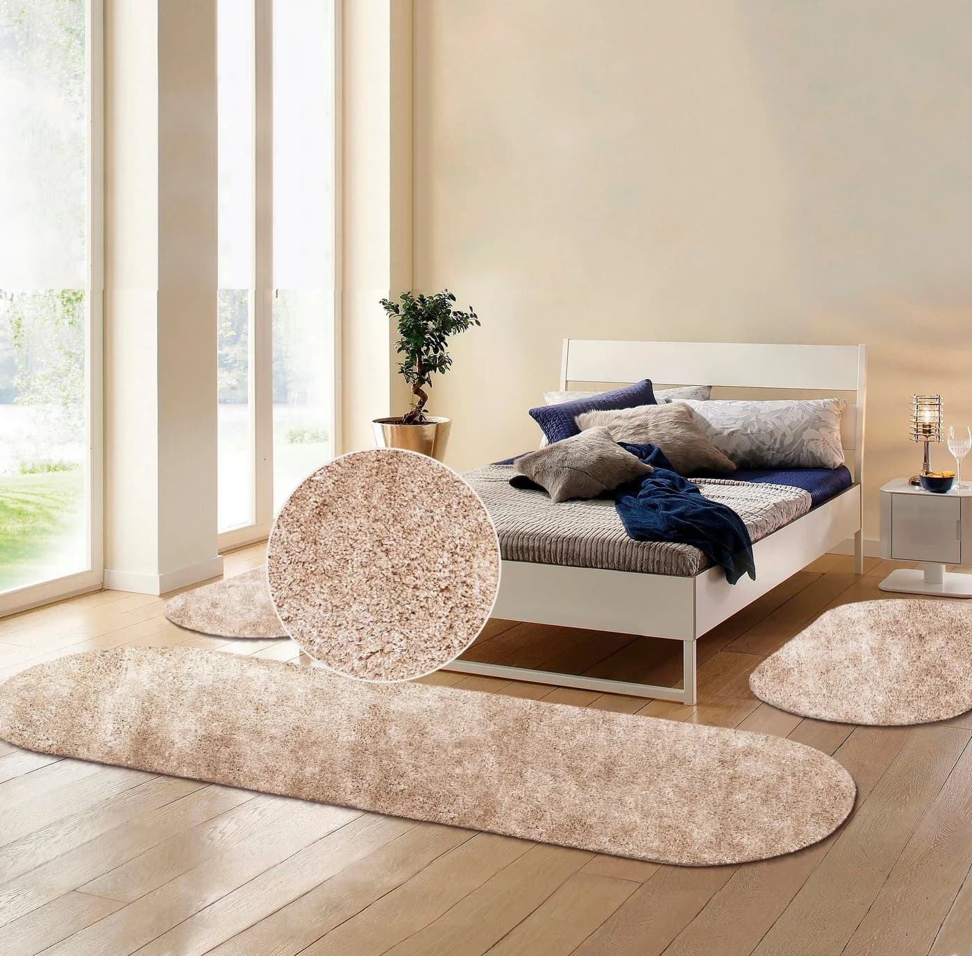 Bruno Banani Hochflor-Bettumrandung Dana 3er-Set Beige - Bild 3