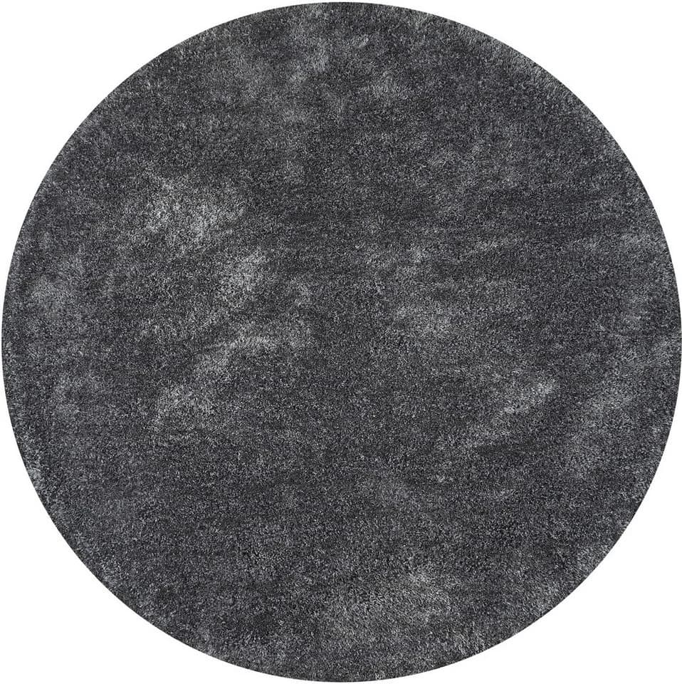 Bruno Banani Hochflor-Teppich Grau Rund Uni-Design - Bild 3