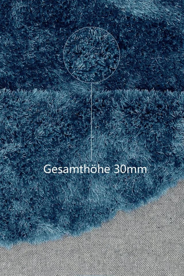 Bruno Banani Hochflor-Teppich Dana Blau Rund 140cm - Bild 5