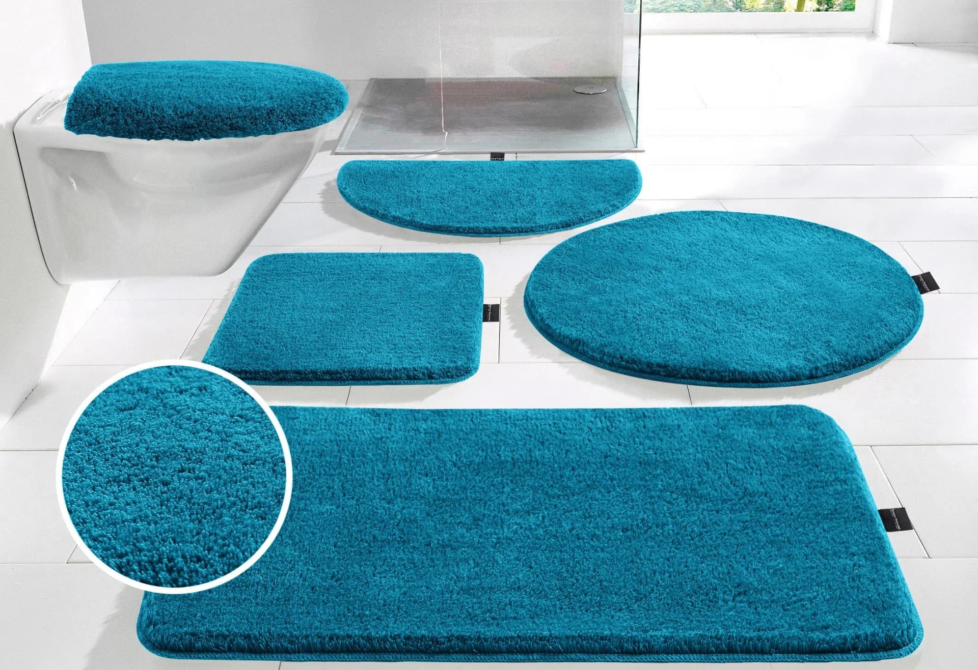 Bruno Banani Lana Badteppich Blau Mosaik 90x160cm