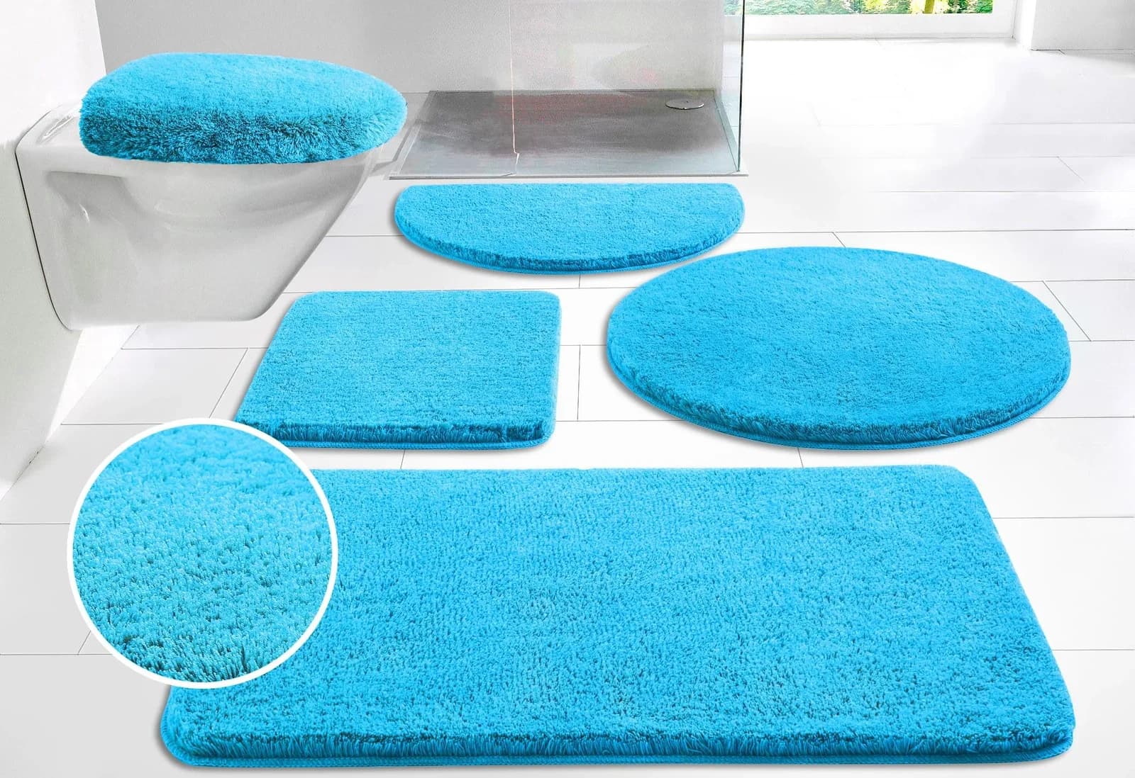 Badematte Merida Badvorleger Badezimmer Teppich Kunstfaser
