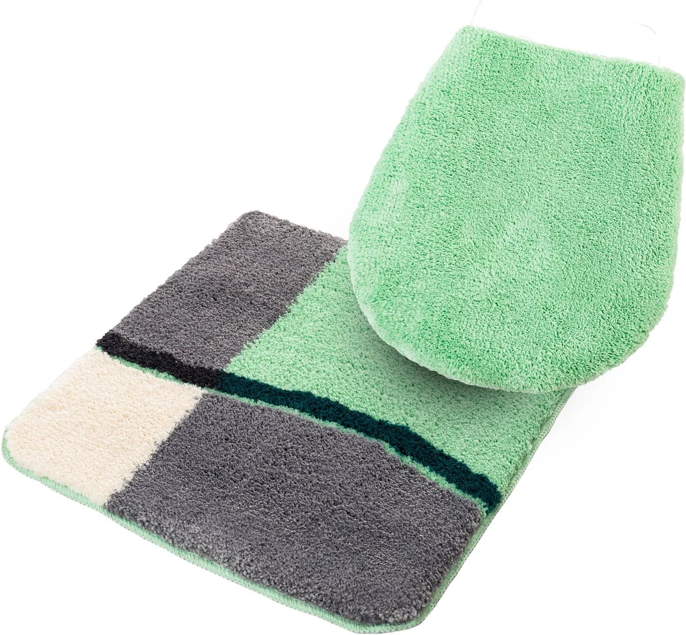OTTO home Badematte Belio 2-tlg. Set Grün Vintage Hoch-Tief-Effekt