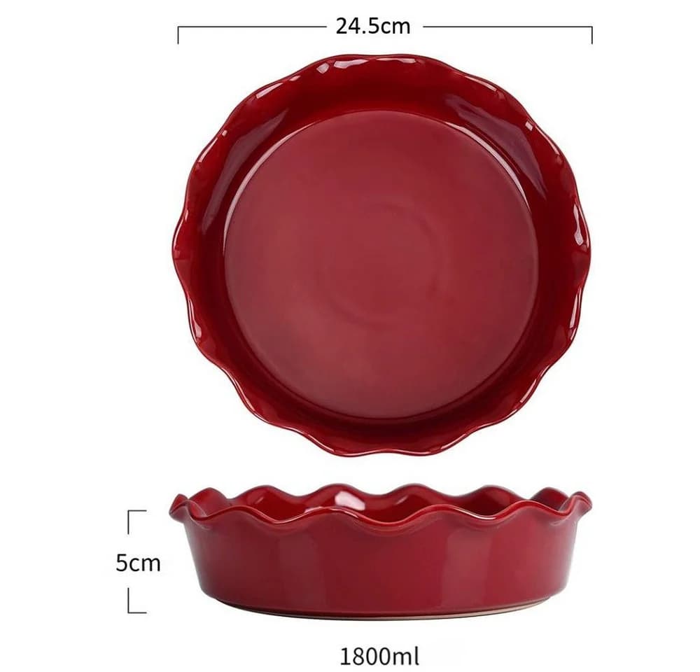 vancasso Tarteform 1800ml Steingut Rot Krausrand
