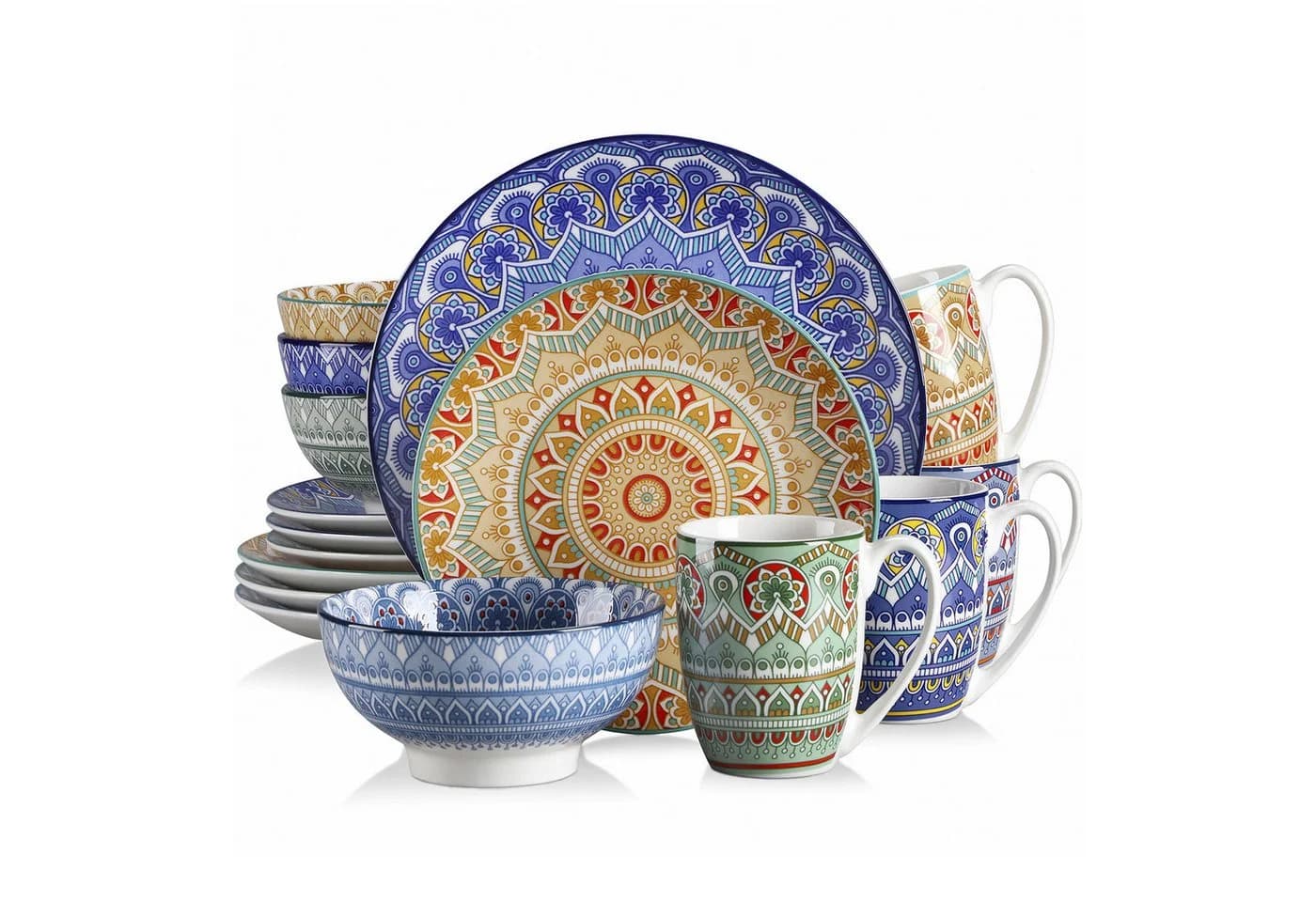 vancasso Geschirr-Set 16-tlg MANDALA Porzellan Bunt Boho - Bild 2