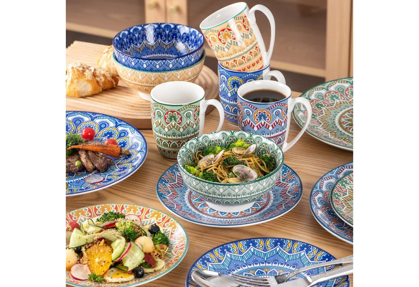 vancasso Geschirr-Set 16-tlg MANDALA Porzellan Bunt Boho - Bild 5