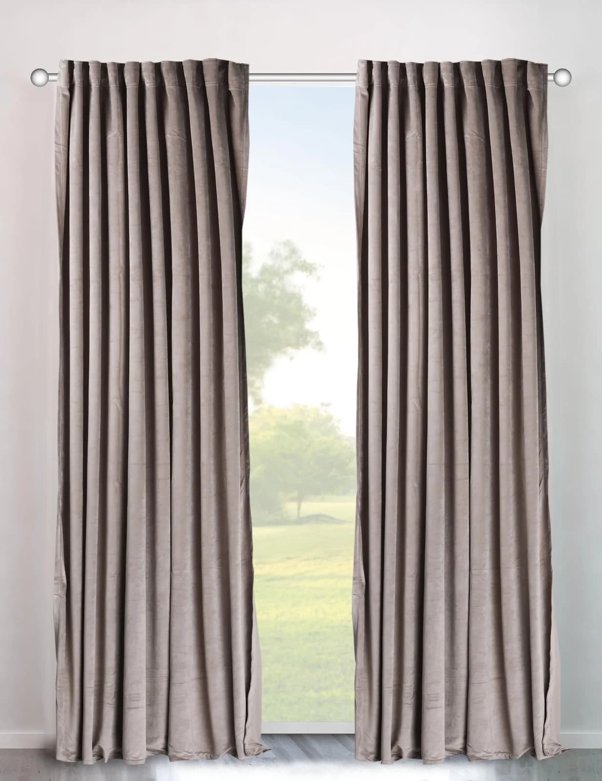 Vorhang MY HOME Velvet uni Beige Blickdicht