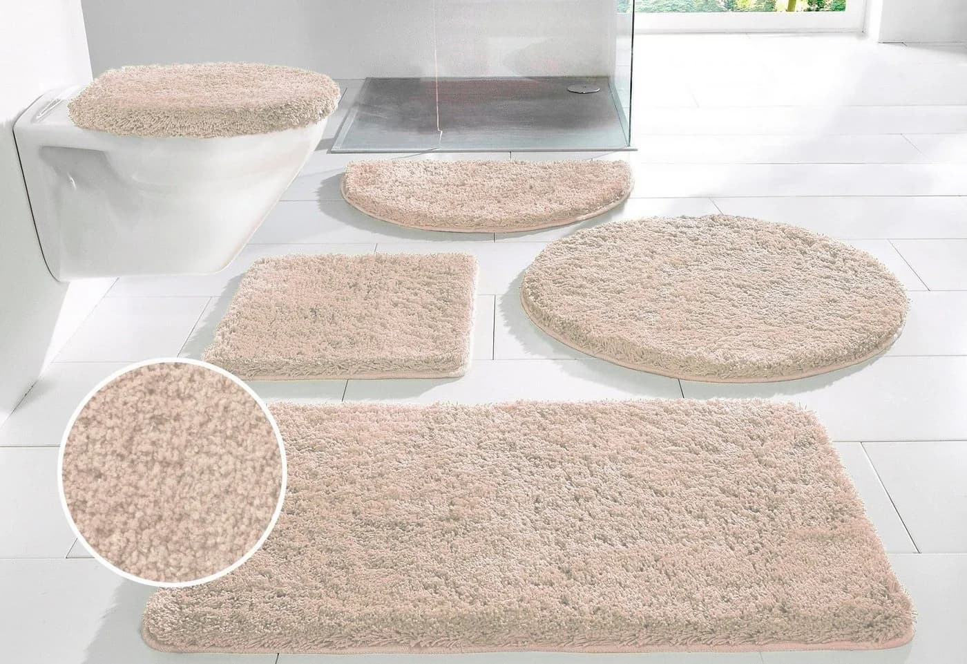 OTTO home Badematte Sanremo Beige Rund 80 cm - Bild 2