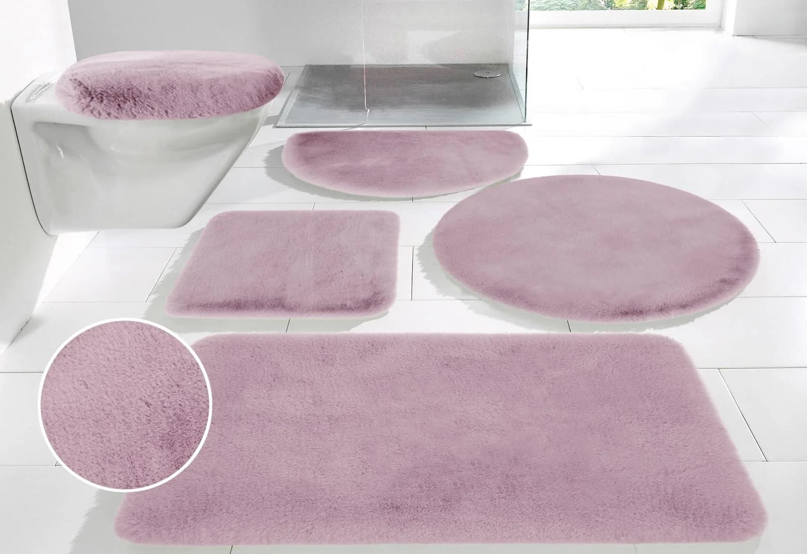 Badematte MY HOME Rabbit Badematten, Badvorleger, Badezimmer Teppich Rosa