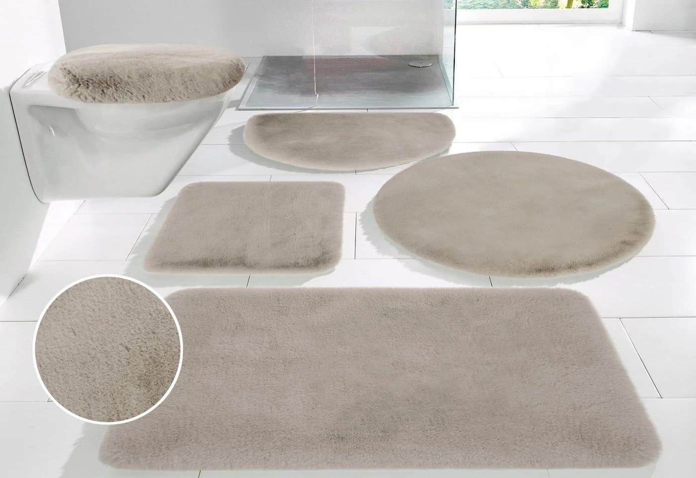 OTTO home Badematte Rabbit Taupe 30mm Polyester - Bild 2