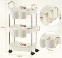 ElitVita Beistellwagen 3 Ebenen Beige mit Rollen & Haltern Bild 1