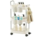 ElitVita Beistellwagen 3 Ebenen Beige mit Rollen & Haltern Bild 2