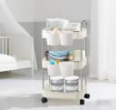 ElitVita Beistellwagen 3 Ebenen Beige mit Rollen & Haltern Bild 3