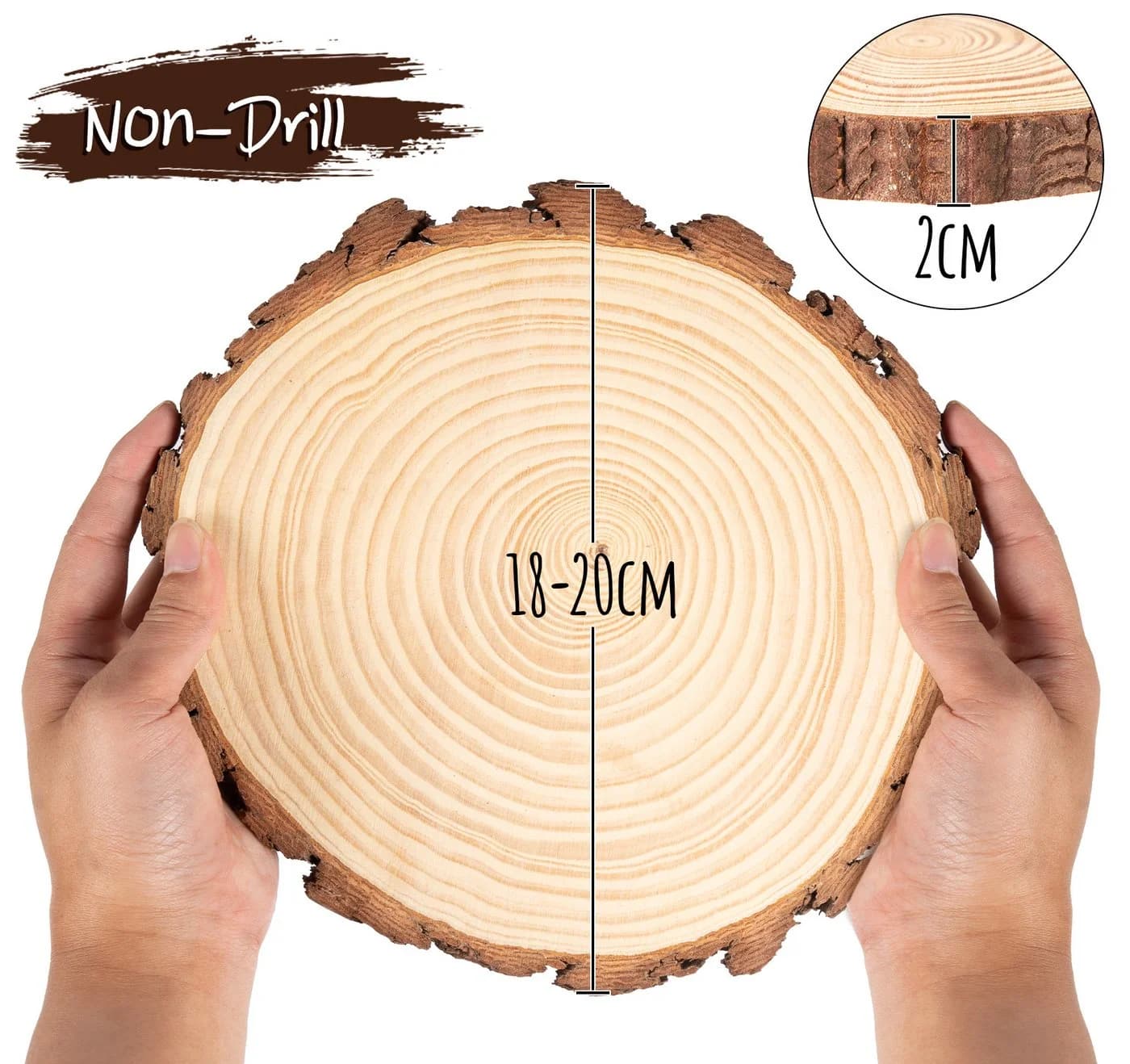 ElitVita Bastelnaturmaterial Holzscheiben Baumscheiben, Kiefernholz, Ungebohrte, Holzkreise, (6-tlg), für DIY Handwerk Hochzeit Weihnachten Dekoration