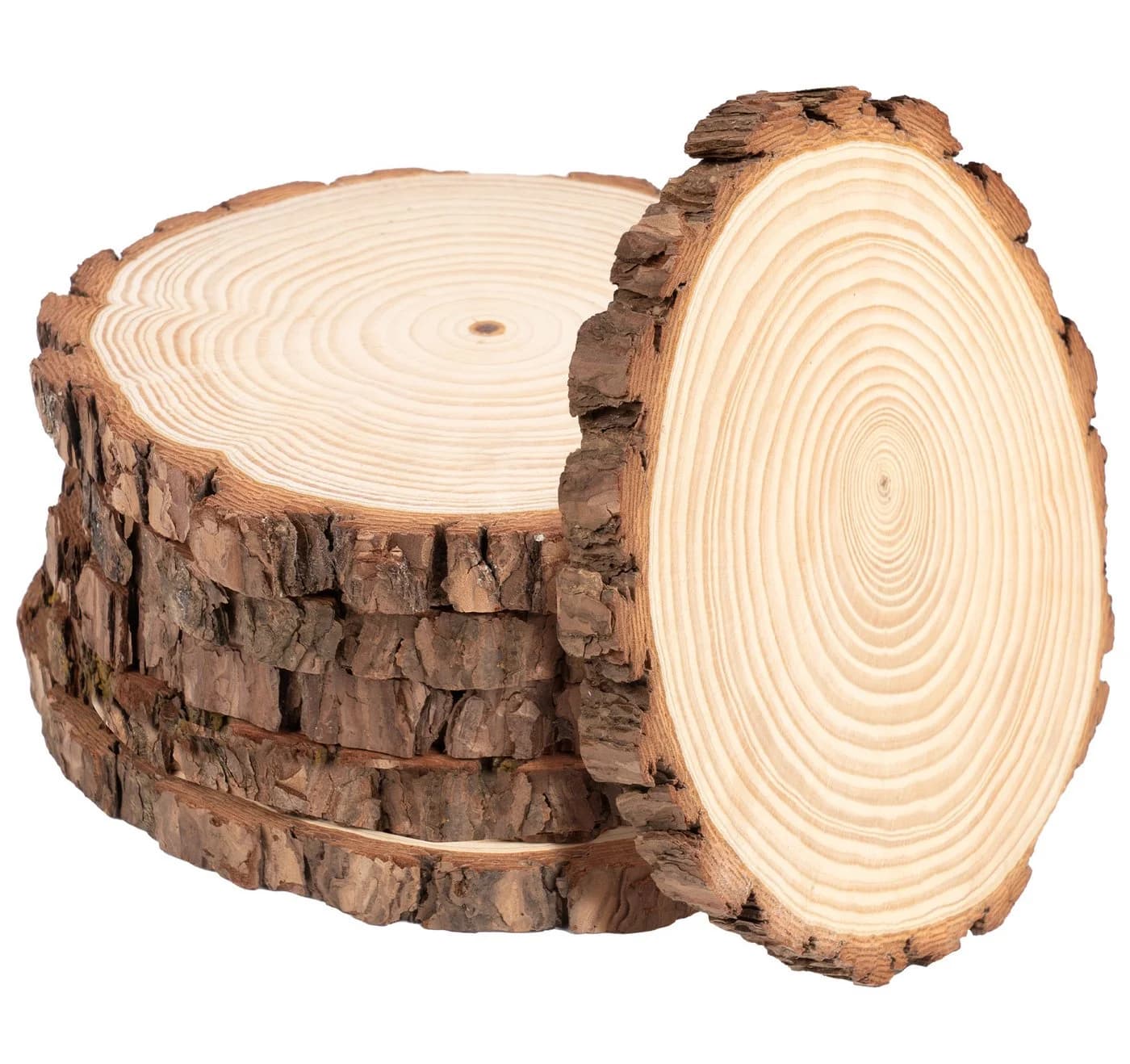 ElitVita Bastelnaturmaterial Holzscheiben Baumscheiben, Kiefernholz, Ungebohrte, Holzkreise, (6-tlg), für DIY Handwerk Hochzeit Weihnachten Dekoration - Bild 2
