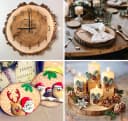 ElitVita Bastelnaturmaterial Holzscheiben Baumscheiben, Kiefernholz, Ungebohrte, Holzkreise, (6-tlg), für DIY Handwerk Hochzeit Weihnachten Dekoration Bild 5