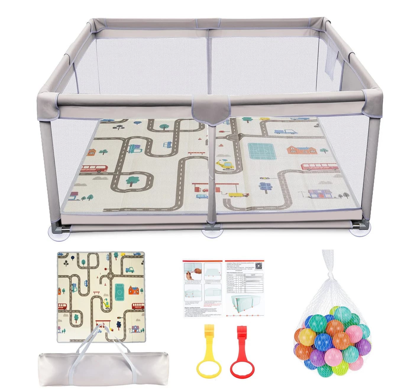 ElitVita Laufgitter Laufstall Baby Bunt mit Spielmatte - Bild 2