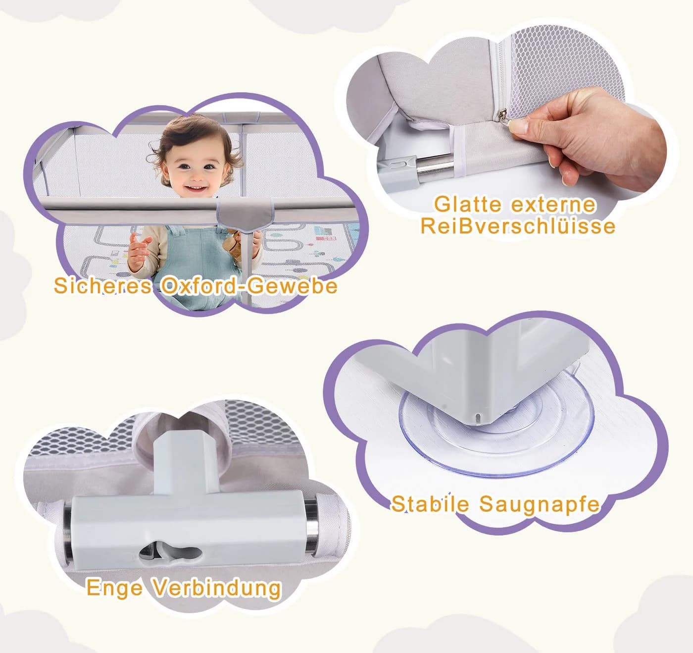 ElitVita Laufgitter Laufstall Baby Bunt mit Spielmatte - Bild 3