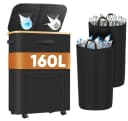 ElitVita Flaschensammler 160L Schwarz 2 Fächer mit Rollen Bild 2